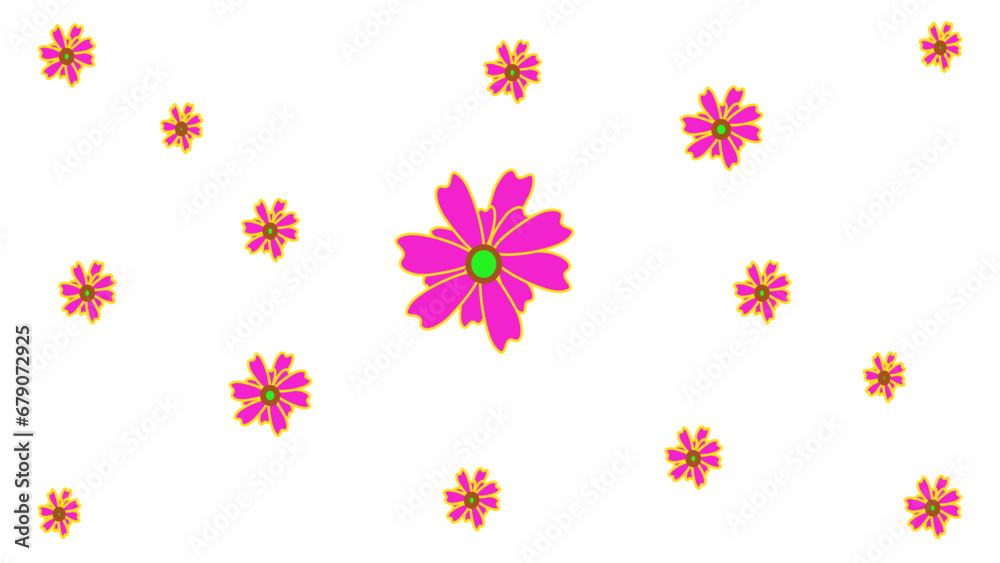 Creative design pattern of ceramic textile floor. Seamless Tablecloth and wrapped paper gift design concept. Isolated flower shape line on the white background.