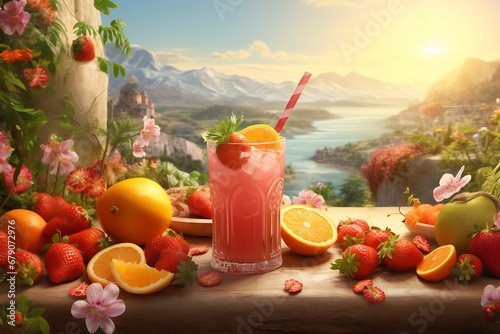 fruit juice and fruits © George Designpro