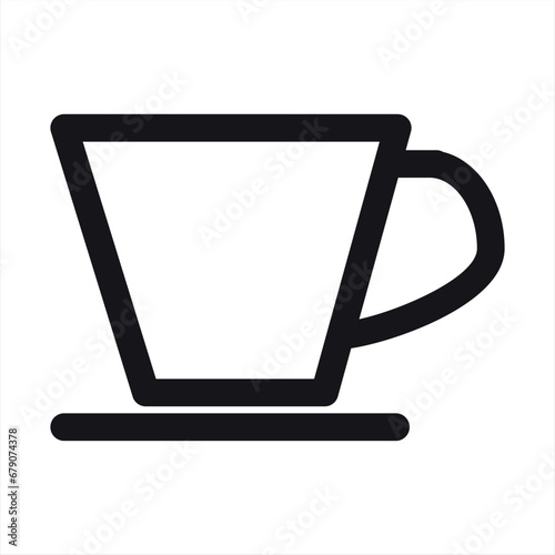 Cup of coffee icon. Cup flat icon. Thin line signs for design logo, visit card, etc. Single high-quality outline symbol for web design or mobile app. Cup outline pictogram.