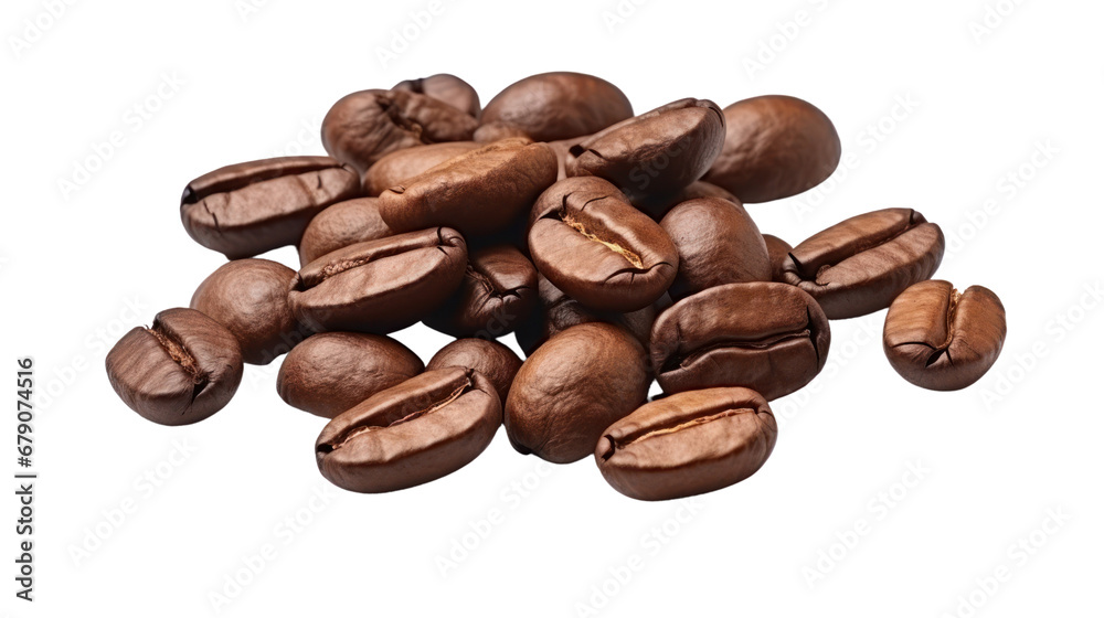 Coffee beans on the transparent background