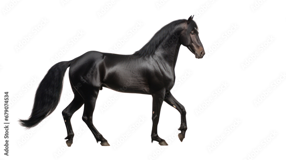 Arabian black horse on the transparent background Arabian black horse on the transparent background
