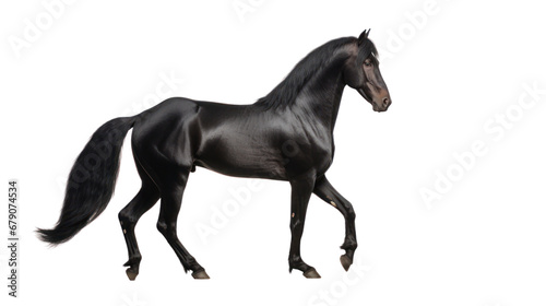 Arabian black horse on the transparent background © EmmaStock