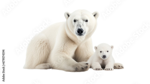 polar bear and baby on the transparent background
