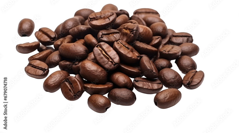Coffee beans on the transparent background