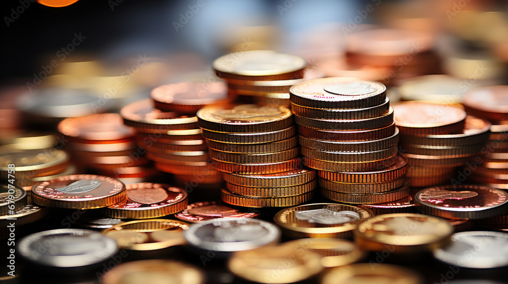 a pile of EURO coints. Generative AI a pile of EURO coints. Generative AI