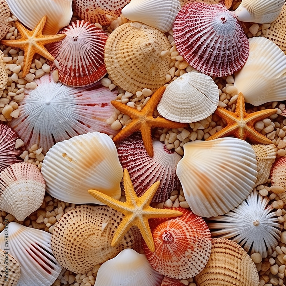 seashells on a white