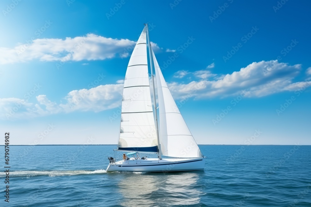 Sailboat propelled partly or entirely by smaller sails