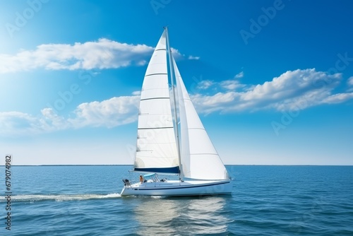 Sailboat propelled partly or entirely by smaller sails