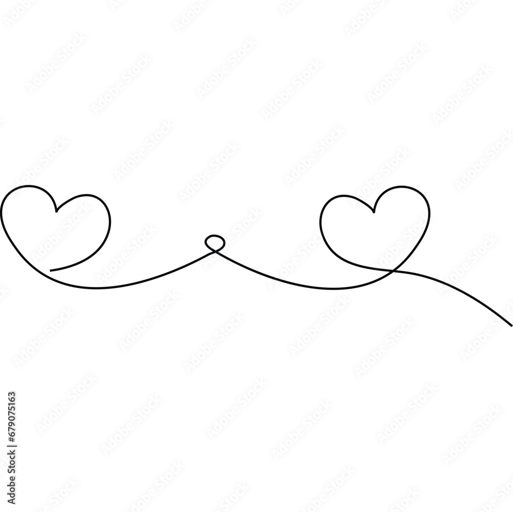 Continuous one line art drawing heart shape vector illustration of minimalist outline love concept Continuous one line art drawing heart shape vector illustration of minimalist outline love concept