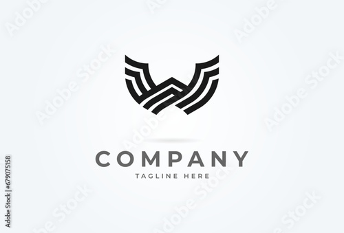 Initial W Wing logo. modern letter W forming wing. Flat Vector Logo Design Template. vector illustration