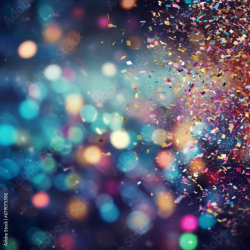New Year's Eve party theme, abstract background, colorful glitter, Generative Ai