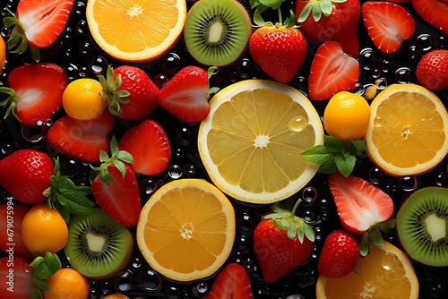 Fruitful Fusion  Exploring the Harmony of Kiwi  Strawberry  and Orange