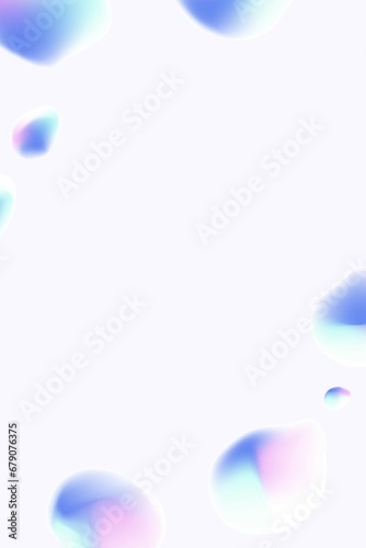 freeform aqua drops on light purple background