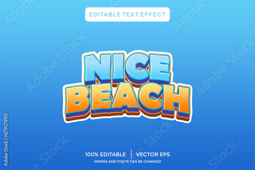 nice beach 3D text effect template