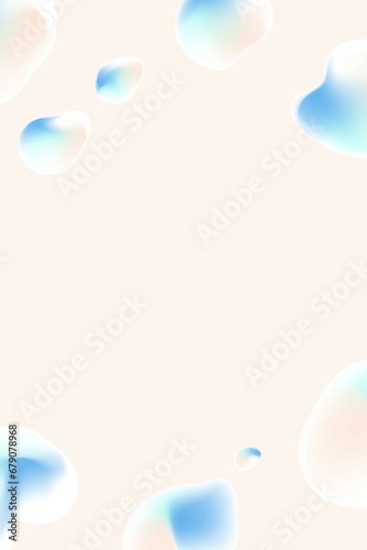 freeform aqua drop on a light sand-color background