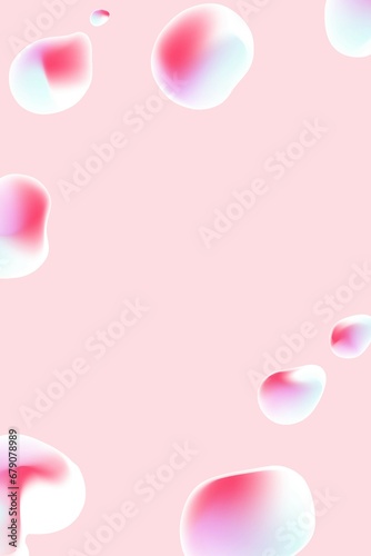 freeform aqua drop on a light red background