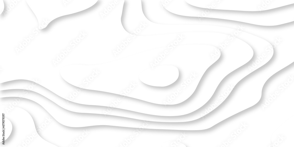 Seamless abstract white papercutbackground 3d realistic design use for ads banner and advertising print design vector. 3d topography relief. Vector topographic illustration.