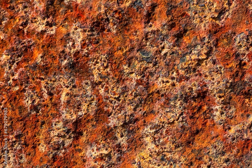 Closeup of texture of old rusty metal.