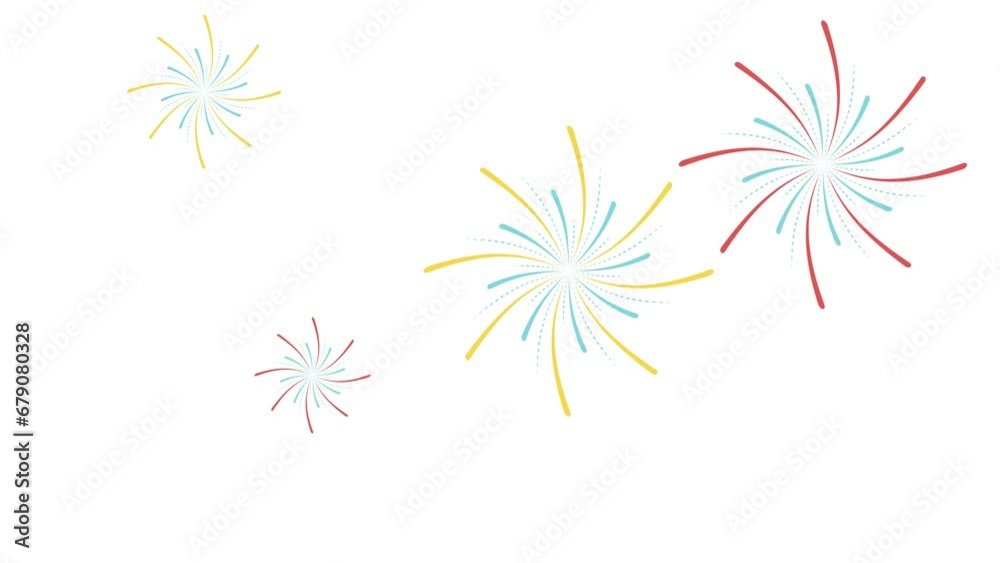 Simple firework motion graphic effect for new year celebration overlay