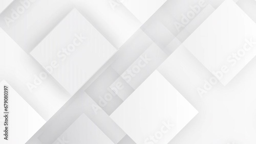 Bright white grey minimal square geometric abstract corporate motion design background. Seamless loop photo