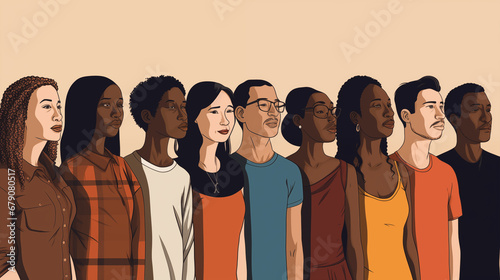 Racial Discrimination: A powerful visual illustrating the impact of racial discrimination and the need for societal change towards inclusivity photo
