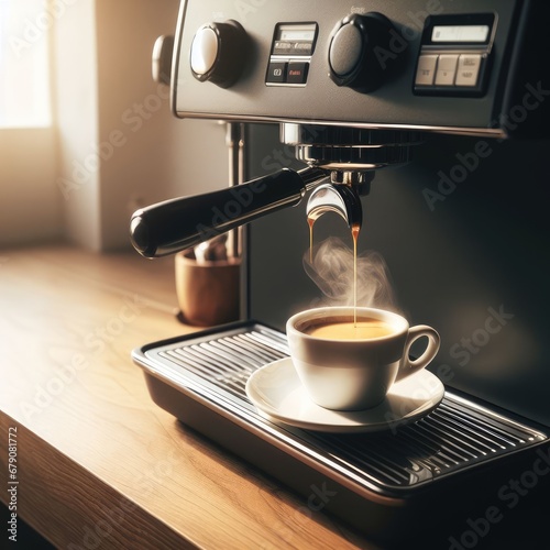 cup of coffee and machine food background