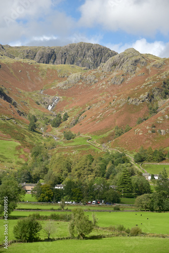 Harrison Stickle and the Langdale Pikes above the valley of Great Langdale in the Lake District