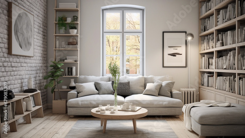 scandinavian style interior living room © Yuwarin