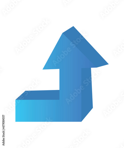Free Download Blue arrow in cartoon style. This 3D-style blue arrow with depth shadow and beauty gradient is perfect to all design projects. Vector illustration. - GFXLoad