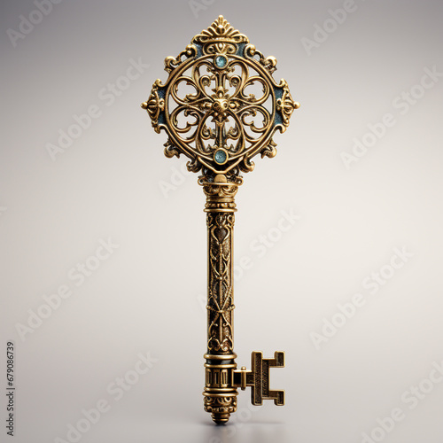 3d key model with white background