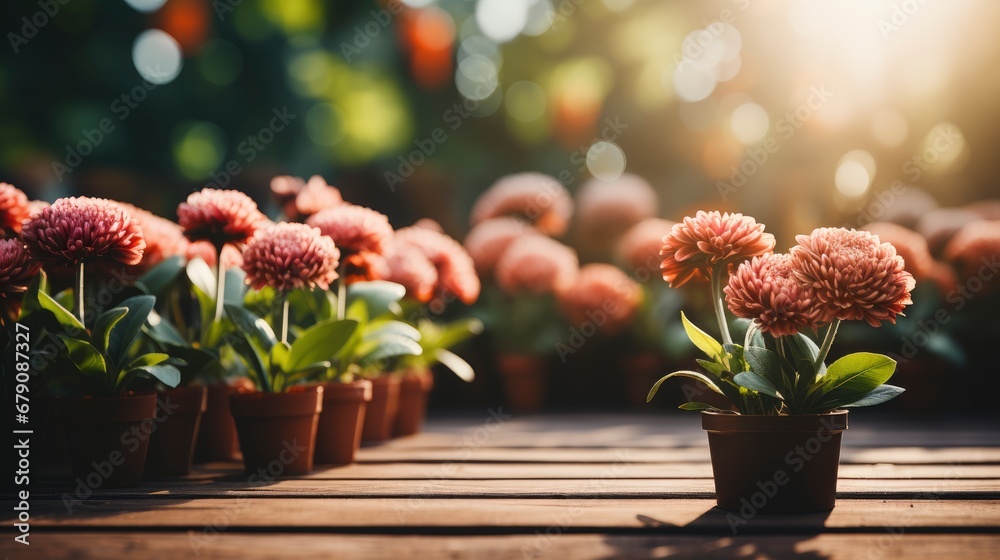 Gardening Tools Flowers On Terrace Garden, HD, Background Wallpaper