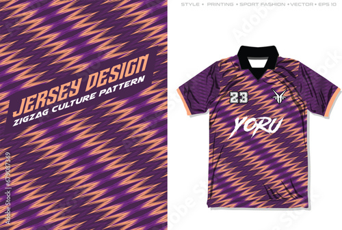 Jersey Sublimation Design tribal pattern style, seamless spiky background, abstract zigzag cultural element illustration vector