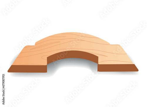 Plaque in cartoon style. This artwork with the directional charm of this double wooden arrow plaque is a part of comprehensive set. Vector illustration.