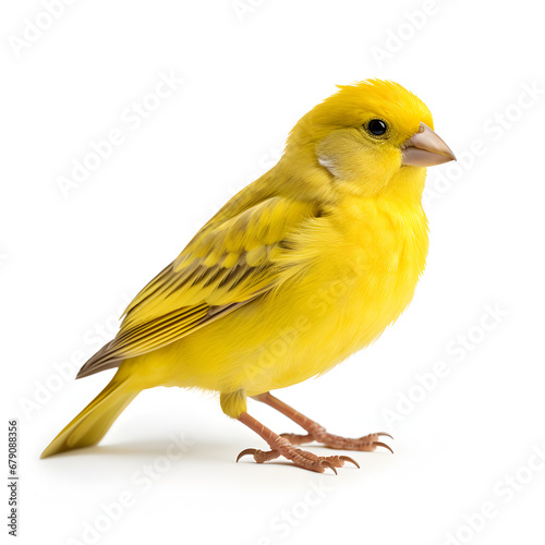 Yellow Canary isolated on a white background. Generative ai. 