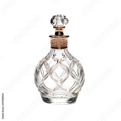 Perfume bottle glass on transparent background, white background, isolated, icon material, vector illustration