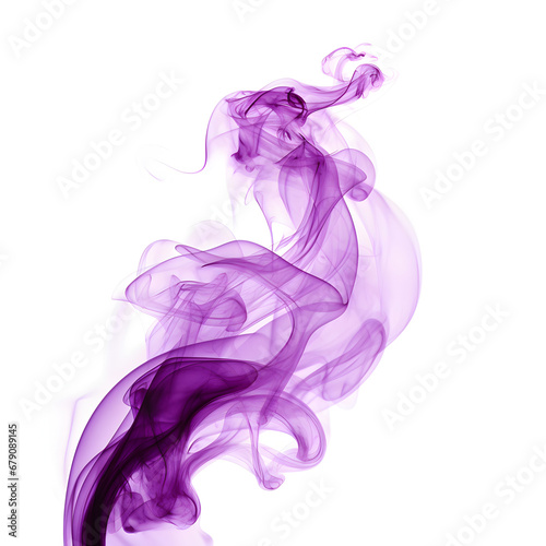 Purple smoke isolated on a white background. Generative ai. 