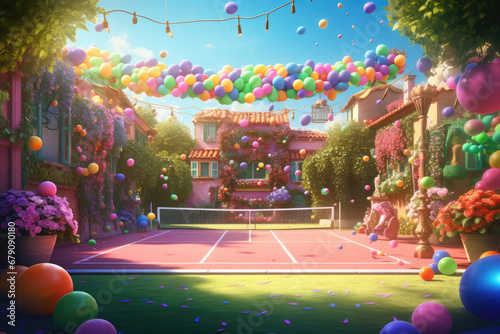 tennis 3d background