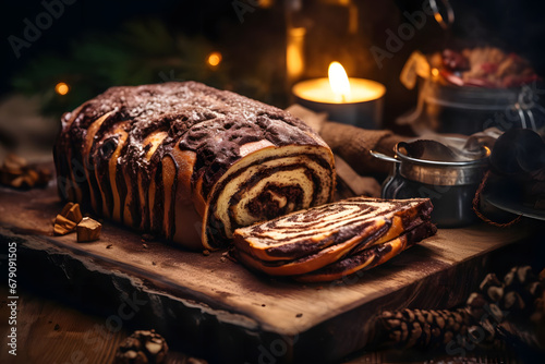 Baking Chocolate babka, christmas season