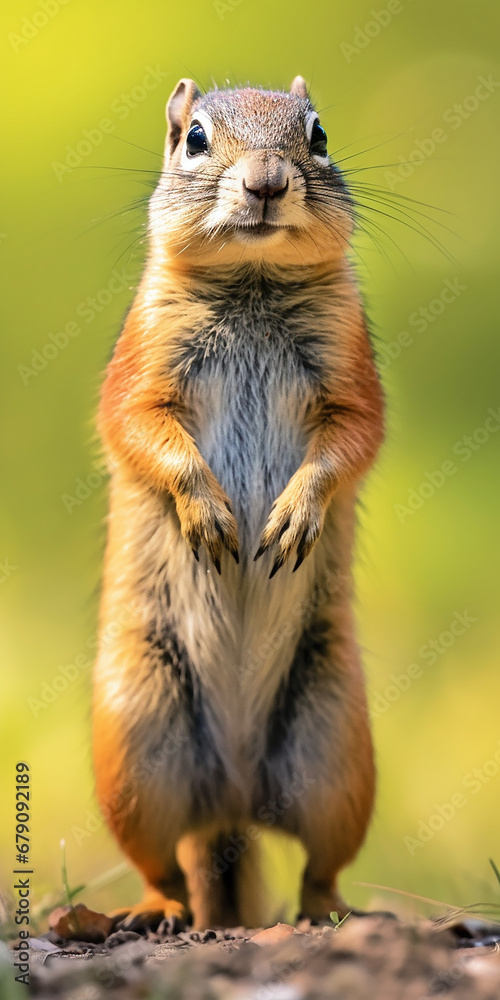 Eichhörnchen - Niedliches Tier direkt von vorn - KI generiert Eichhörnchen - Niedliches Tier direkt von vorn - KI generiert