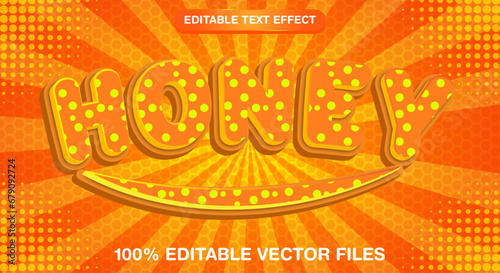 Honey editable vector text effect Template