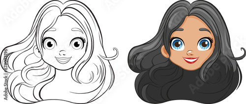 Smiling Beautiful Woman with Big Eyes