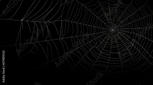 Halloween background. Black lace spider web