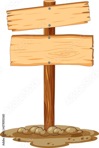 Isolated Wooden Sign Banner Template