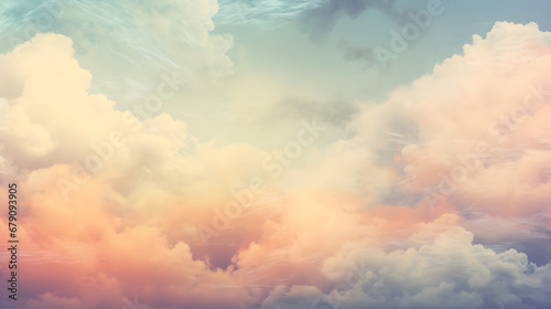 sun and cloud background with a pastel colored texture. Generative AI.