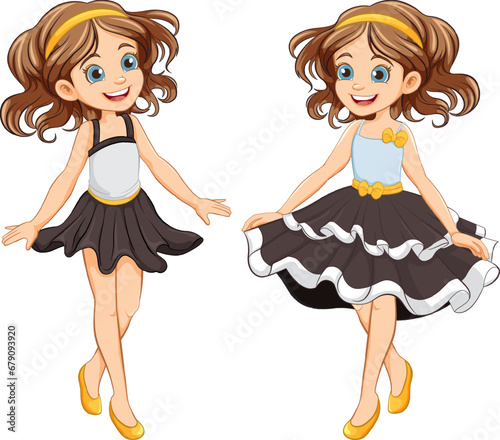 Fantasy Party Princess Dress for Girl Cartoon Characters