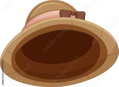 Isolated Woman in Hat Cartoon Illustration