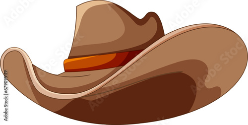 Isolated Simple Cowboy Hat Cartoon Illustration