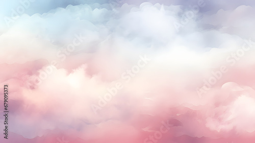 watercolor gradient pastel background clouds abstract texture. Generative AI.