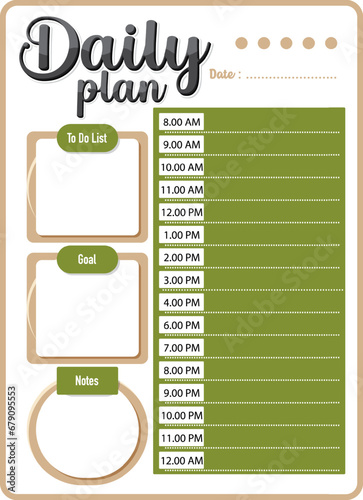 Green Lesson Daily Plan: Hourly Schedule