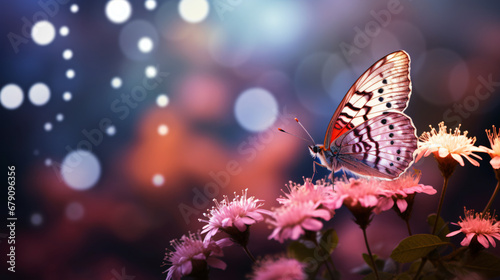 Butterfly on pink flower © Sajida